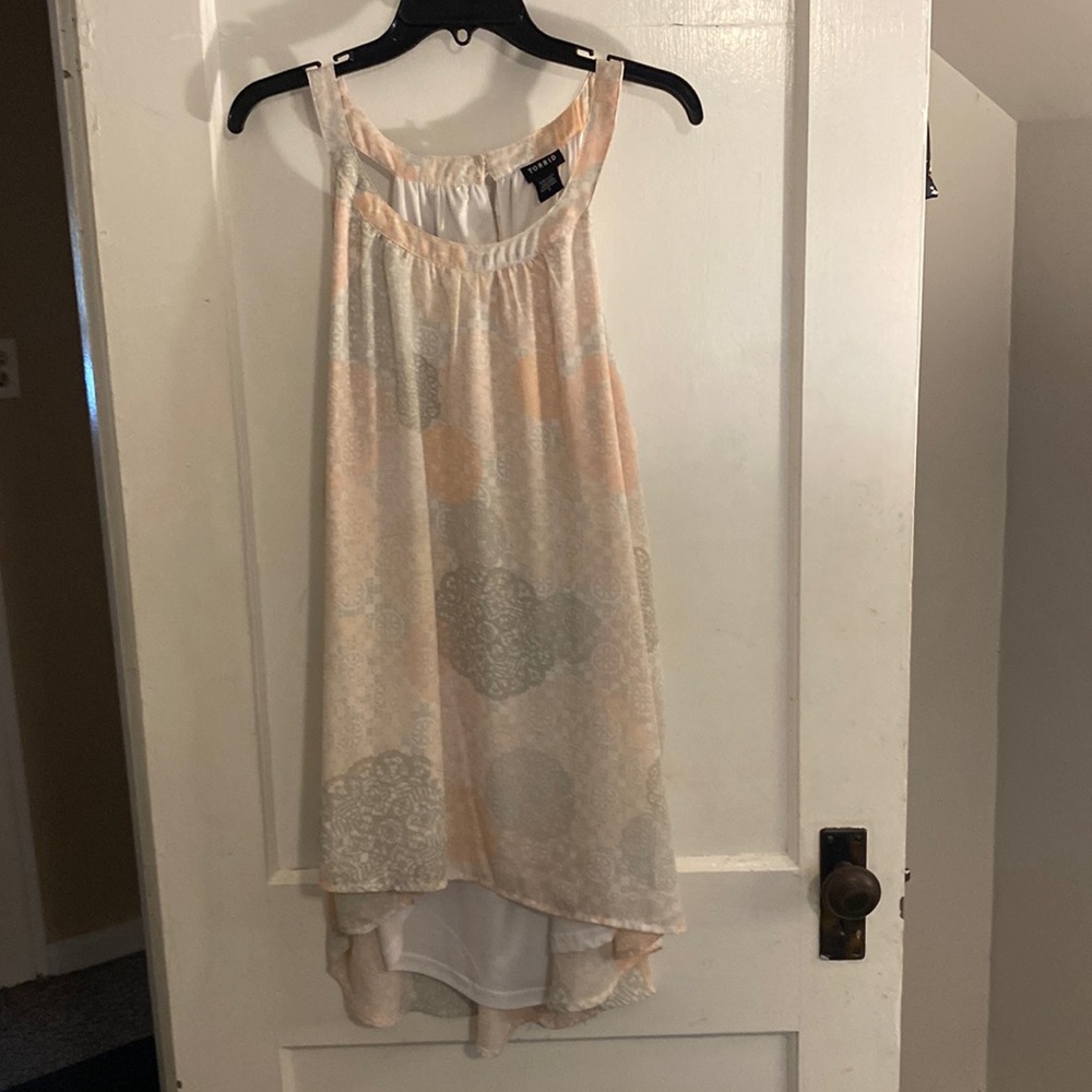 COPY - Torrid 3 Light Pink and Grey High Neck Sleeveless Top